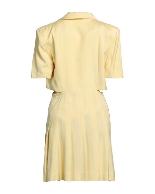Sandro Yellow Lilirose Cutout Woven Mini Shirt Dress
