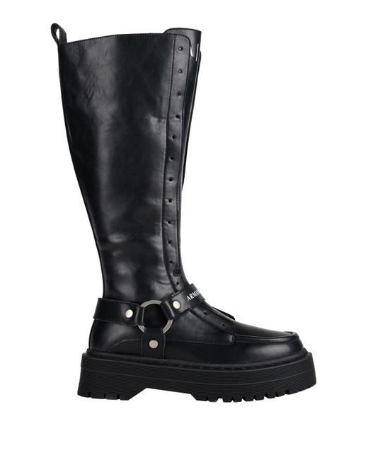 ARMANI EXCHANGE Black Boot Calfskin