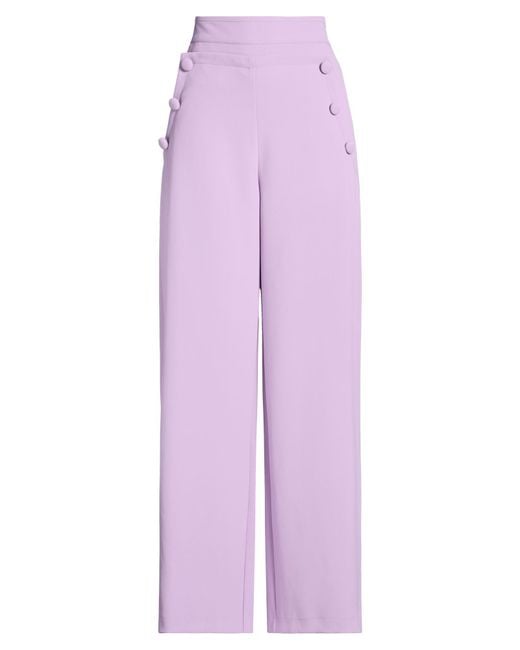 Maliparmi Purple Lilac Pants Polyester, Elastane