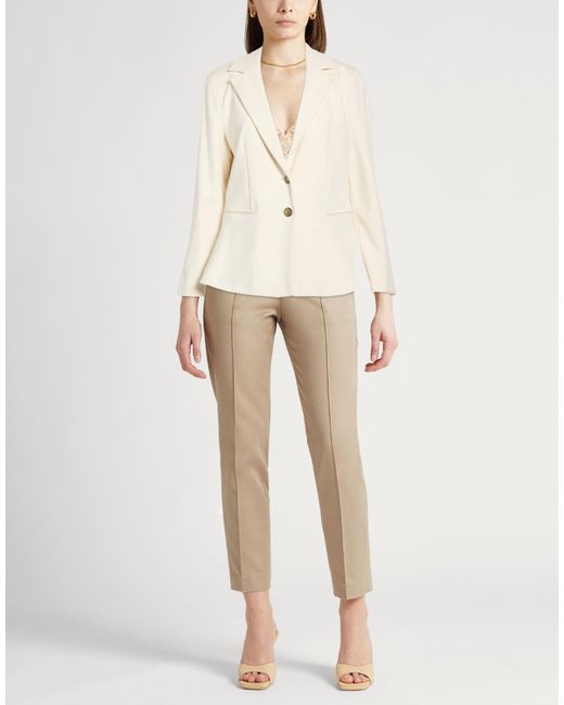 Marella Natural Ivory Blazer Viscose, Polyamide, Elastane