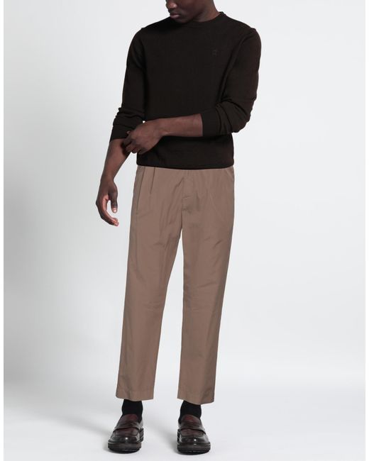 Grifoni Brown Khaki Pants Cotton for men