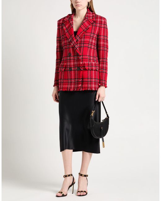 MSGM Red Blazer Cotton, Acrylic, Polyester