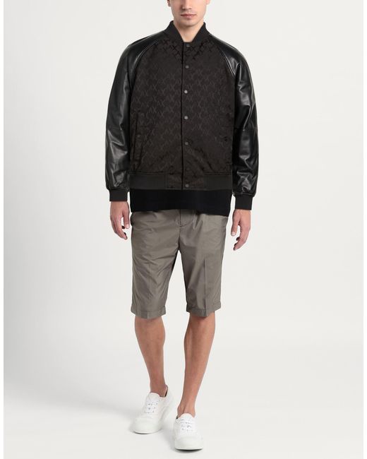 ARMANI EXCHANGE Black Jacket Lambskin, Polyamide for men