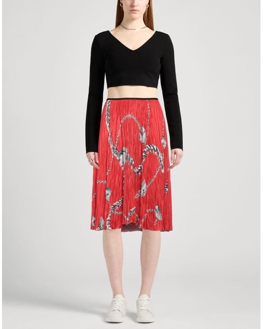 Burberry Red Midi Skirt Polyester