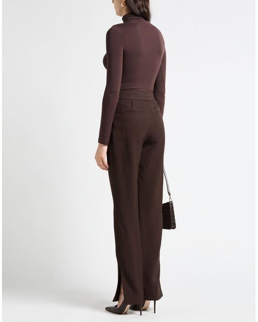 Jacquemus Brown Dark Pants Viscose, Silk