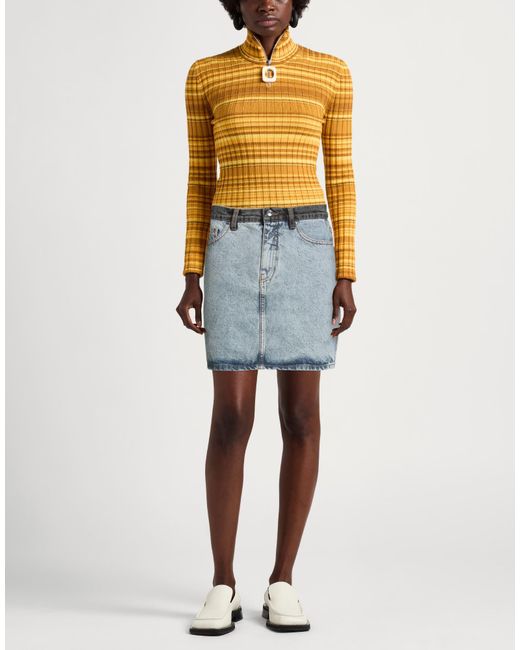 ROTATE BIRGER CHRISTENSEN Blue Denim Skirt Organic Cotton