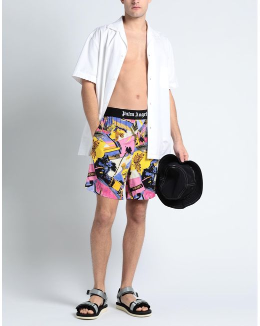 Palm Angels Blue Beach Shorts And Trousers for men