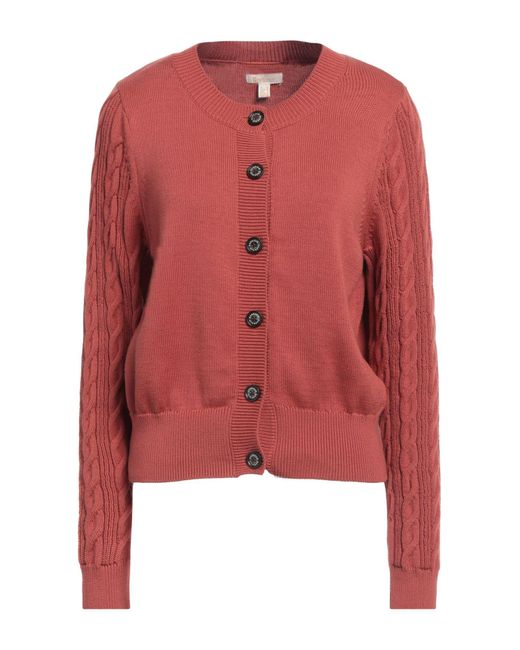 Barbour Red Rust Cardigan Cotton