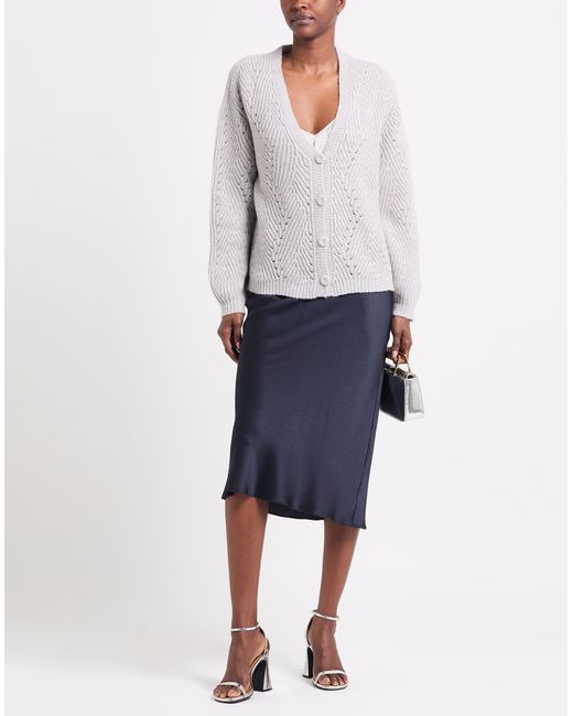 Momoní Gray Light Cardigan Virgin Wool, Metallic Fiber, Polyamide