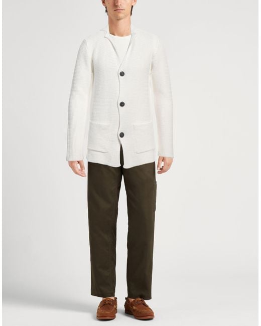 Alpha Studio White Cardigan Cotton for men