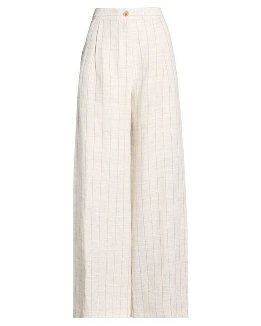 Barba Napoli White Pants Linen