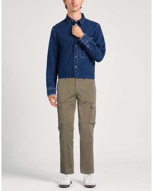 Manuel Ritz Gray Dark Pants Cotton, Elastane for men
