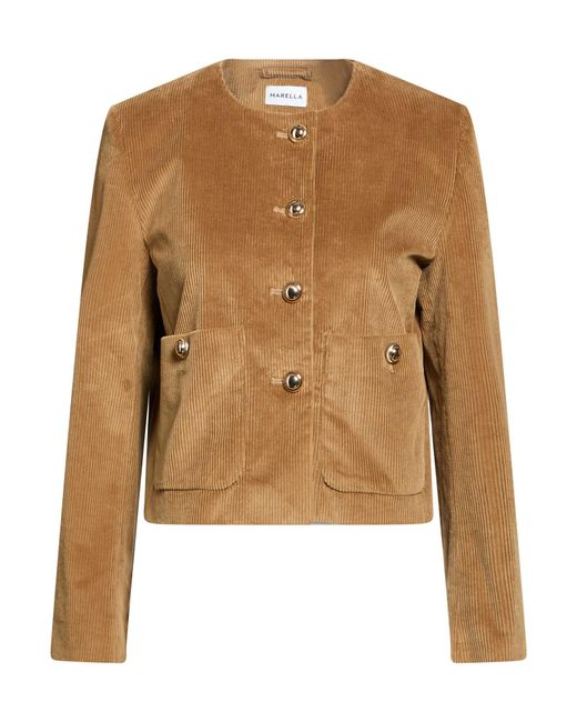 Marella Brown Light Jacket Cotton, Lyocell, Elastane