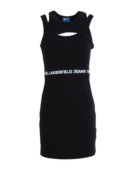 Karl Lagerfeld Black Layered Tank Minidress