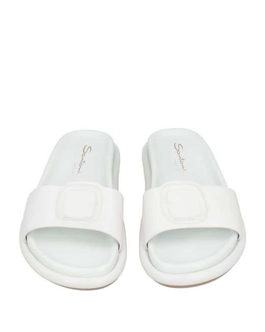 Santoni White Sandals