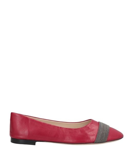 Fabiana Filippi Red Ballet Flats