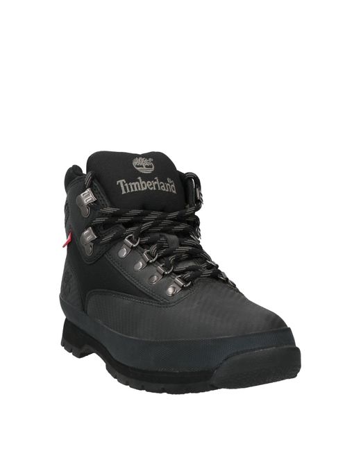 Timberland Black Ankle Boots Leather, Textile Fibers for men