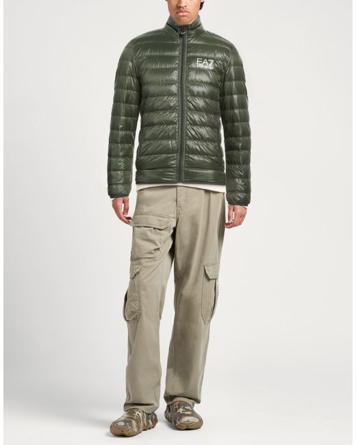 EA7 Green Puffers for men