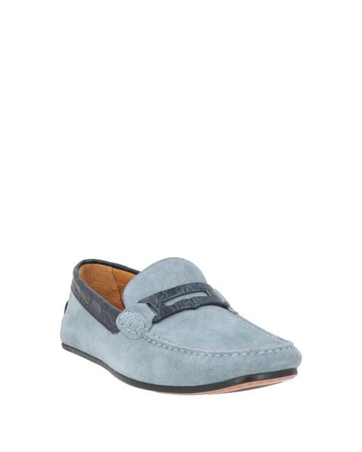 Testoni Blue Light Loafers Leather for men