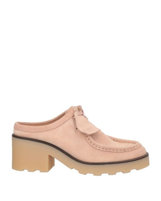 Clarks Pink Mules & Clogs Leather