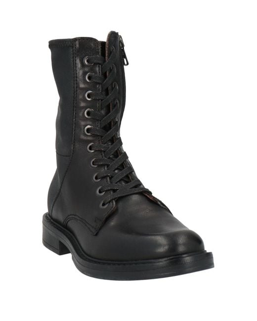 Mjus Black Ankle Boots Leather, Textile Fibers
