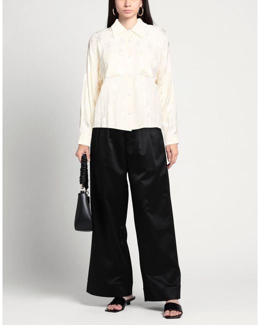 Shirtaporter White Ivory Shirt Viscose, Elastane