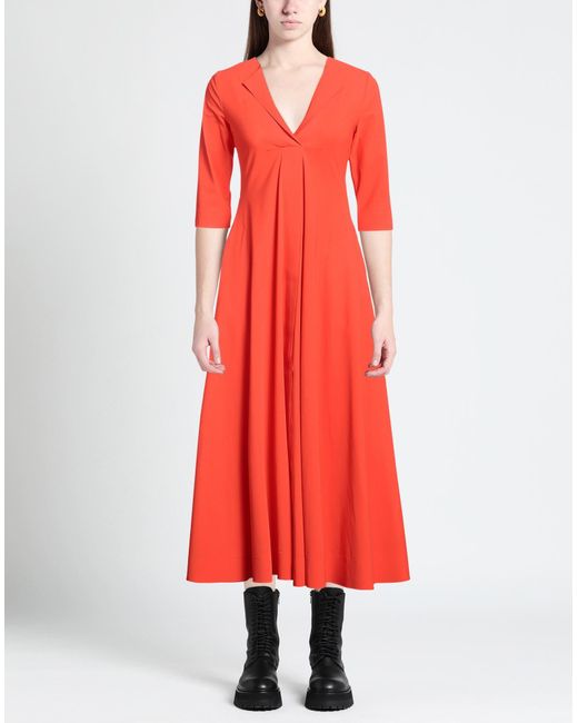 High Red Midi-Kleid