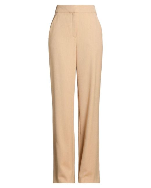 Veronica Beard Natural Camel Pants Polyester, Viscose