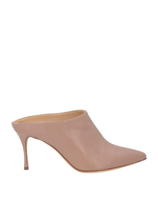 Sergio Rossi Brown Blush Mules & Clogs Leather