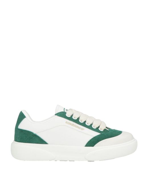 Casablanca Green Sneakers Leather, Textile Fibers