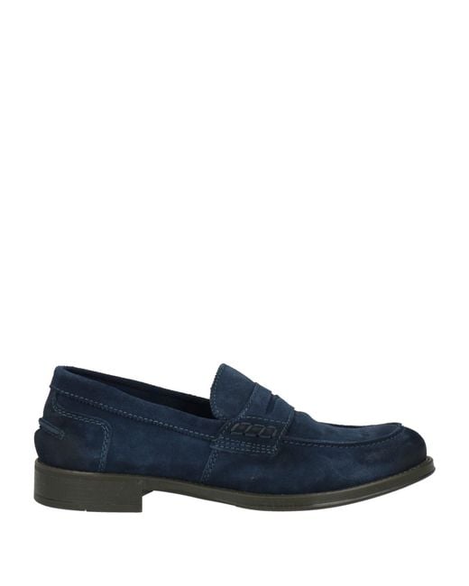 FRANZINI Blue Loafers Leather for men
