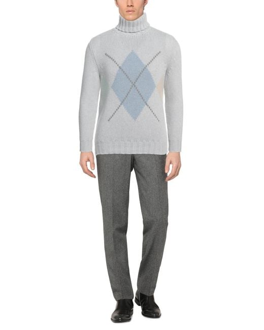 Fedeli Blue Turtleneck for men