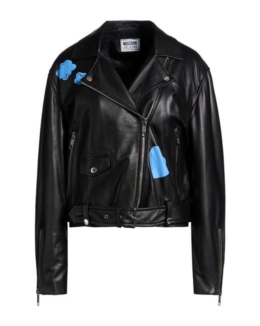 Moschino Black Jacket Sheepskin