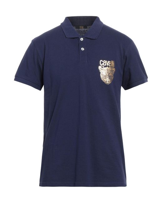 Class Roberto Cavalli Blue Polo Shirt for men