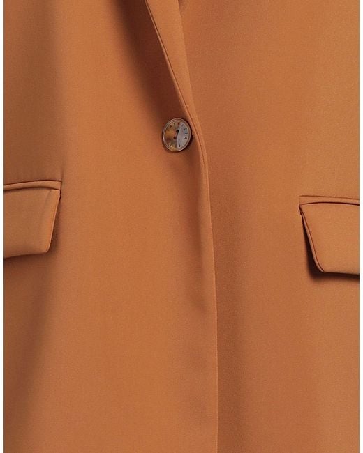 Patrizia Pepe Brown Essential Blazer Polyester, Elastane