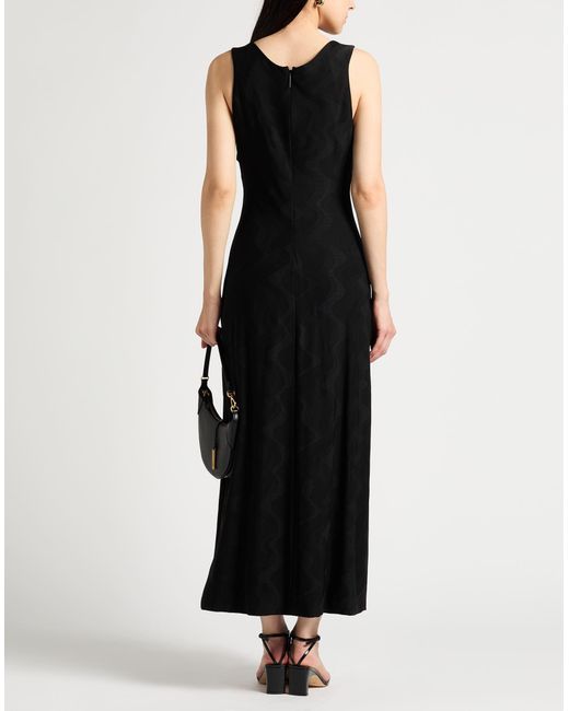 Giorgio Armani Black Maxi Dress Viscose, Elastane