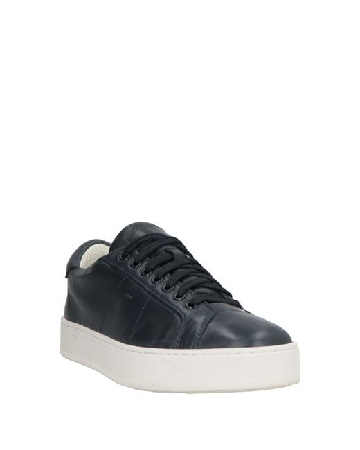 Santoni Blue Midnight Sneakers Leather for men