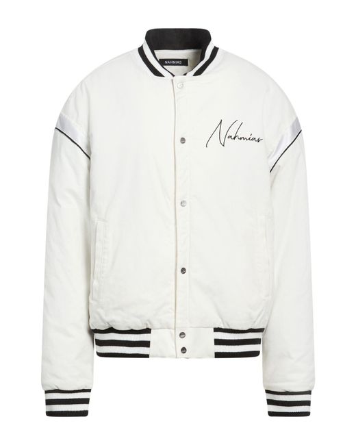 NAHMIAS White Jacket Cotton, Polyurethane, Silk, Elastane for men