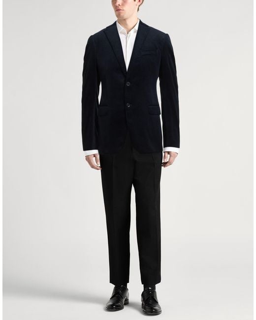 Emporio Armani Blue Midnight Blazer Cotton for men