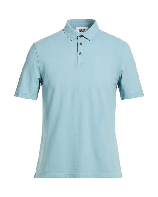 Alpha Studio Blue Sky Polo Shirt Cotton, Elastane for men