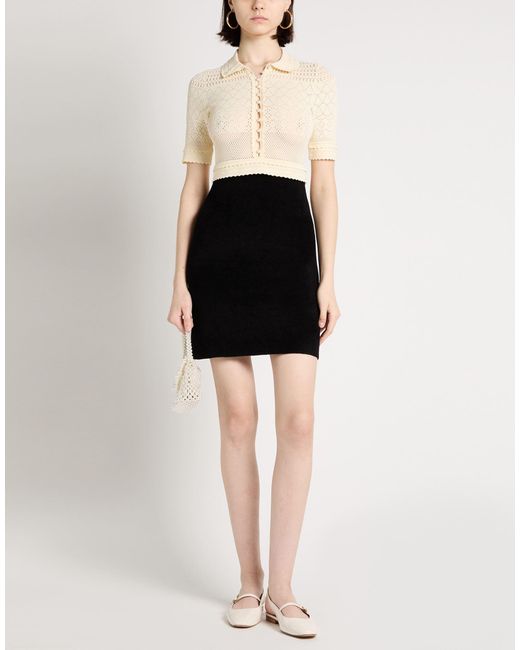 Sandro White Mini Dress Viscose, Polyamide, Elastane