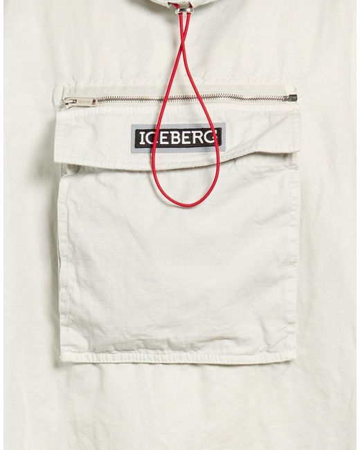 Iceberg White Light Jacket Linen, Cotton for men