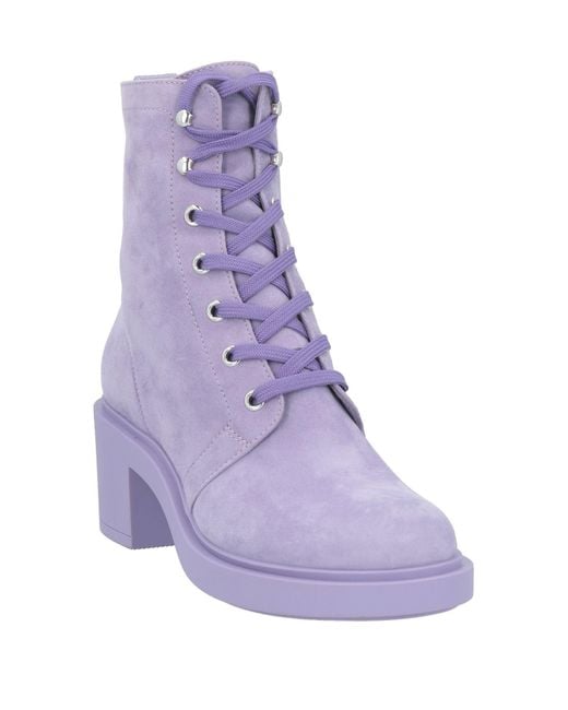 Gianvito Rossi Purple Ankle Boots Leather