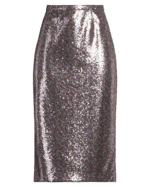 Rochas Gray Midi Skirt Polyester, Polyamide