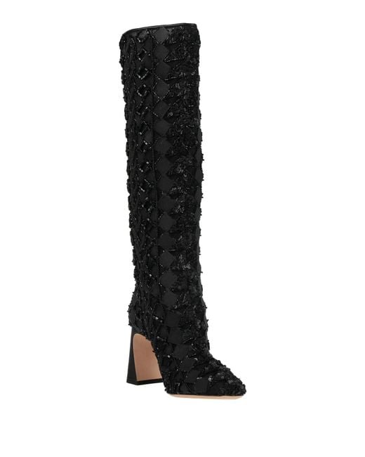 Alberta Ferretti Black Boot Textile Fibers