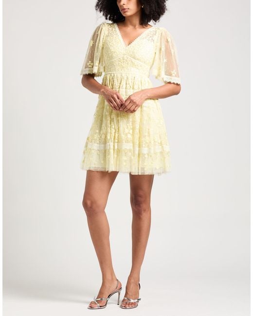 Needle & Thread Yellow Mini Dress Polyester