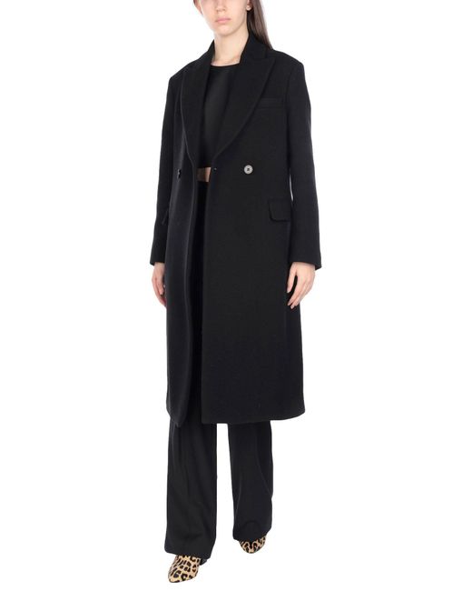 Stella McCartney Wool Coat in Black - Lyst