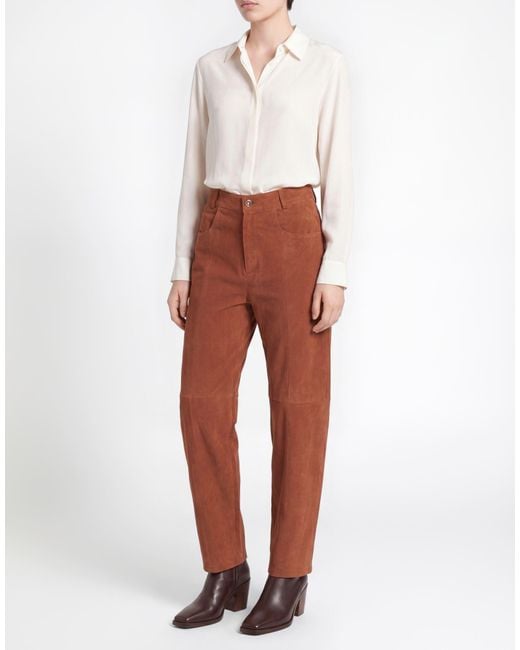 Eleventy Brown Pants Sheepskin