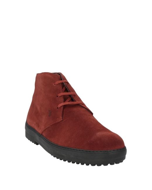 Tod's Red Ankle Boots for men