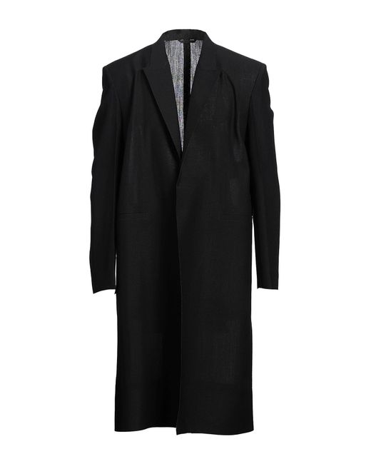 Givenchy Black Overcoat & Trench Coat Wool, Mohair Wool for men